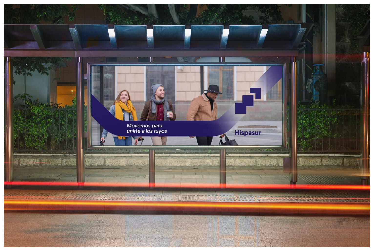 diseño de banner o cartel publicitario en parada de autobus horizontal